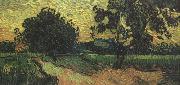 Vincent Van Gogh Landscape with thte Chateau of Auvers at Sunset nn04) USA oil painting artist
